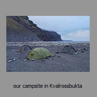 our campsite in Kvalrossbukta